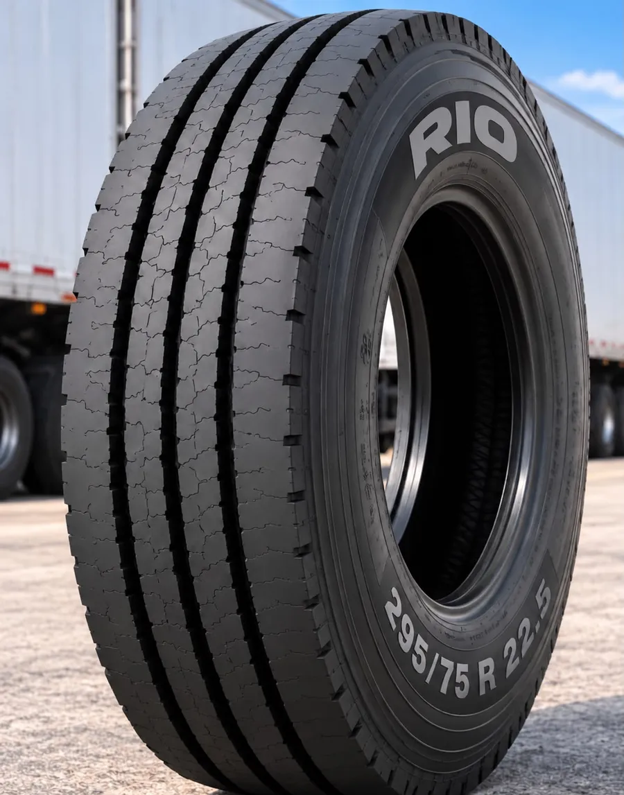 Rio trailer truck tire, 295/75R22.5, free-rolling rib tread